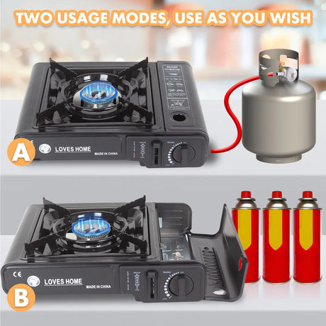 PINKSHEEP SINGLE-BURNER PORTABLE BUTANE GAS STOVE FOR CAMPING