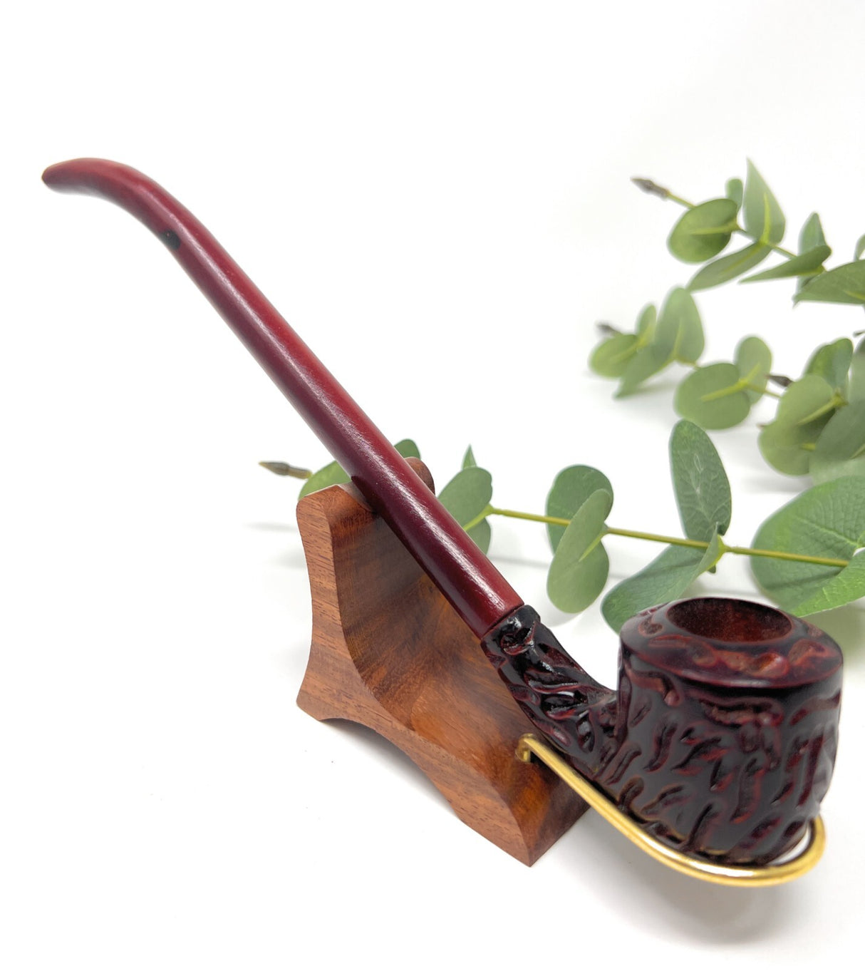 11 Inch Long Churchwarden Gandalf Hobbit Carved Pearwood Tobacco Pipe Bowl