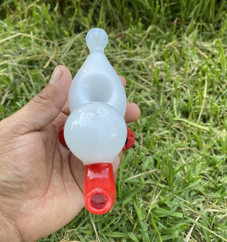 WHITE DUCK GLASS PIPE (Handmade)Anim