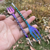 ALUMINUM HOOKAH FORK WITH FOIL PUNCHER AND PU BAG SHISHA ACCESSORY