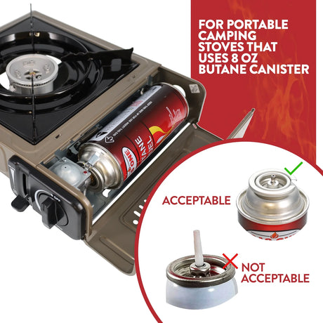 GASONE PORTABLE BUTANE FUEL CANISTER FOR CAMPING STOVES – 4 PACK