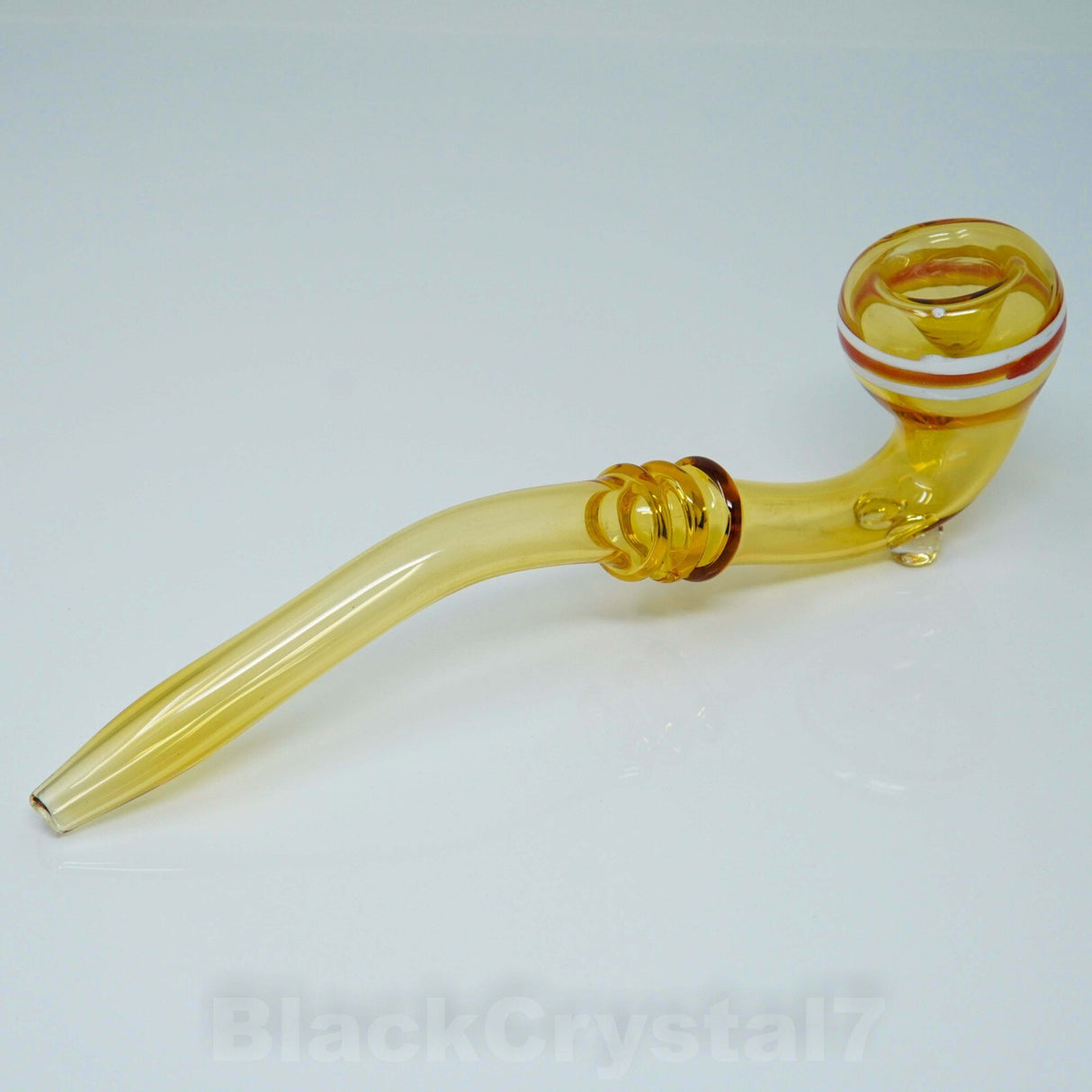 8.5" Handmade Golden Sun Color Thin Sherlock Tobacco Smoking Bowl Glass Pipes