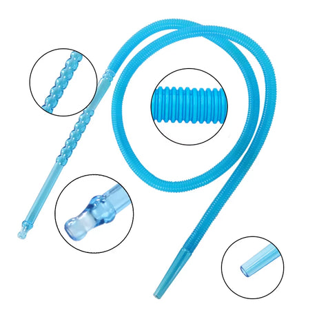 DISPOSABLE PLASTIC HOOKAH HOSE WITH LONG MOUTHPIECE 150CM SHISHA ACCESSORY