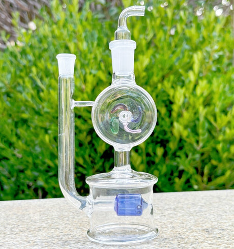 5.9'' Glass Bong Mini Windmill Spin Recycler Hookah Tornado Water Pipe Bubbler