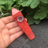 Natural Quartz Smoking Pipe Crystal Point Wand Stone Rock Obelisk Healing 1Pc