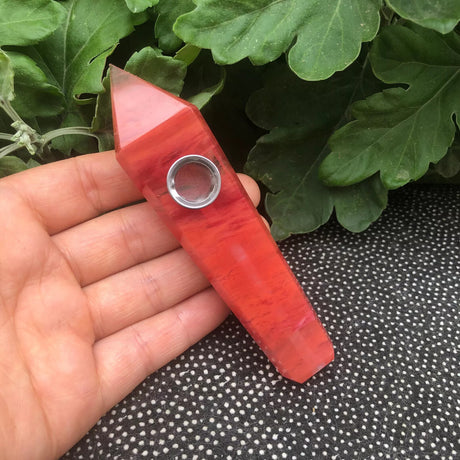 Natural Quartz Smoking Pipe Crystal Point Wand Stone Rock Obelisk Healing 1Pc