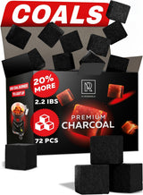 M. ROSENFELD 72 PCS COCONUT HOOKAH CHARCOAL 25MM CUBES