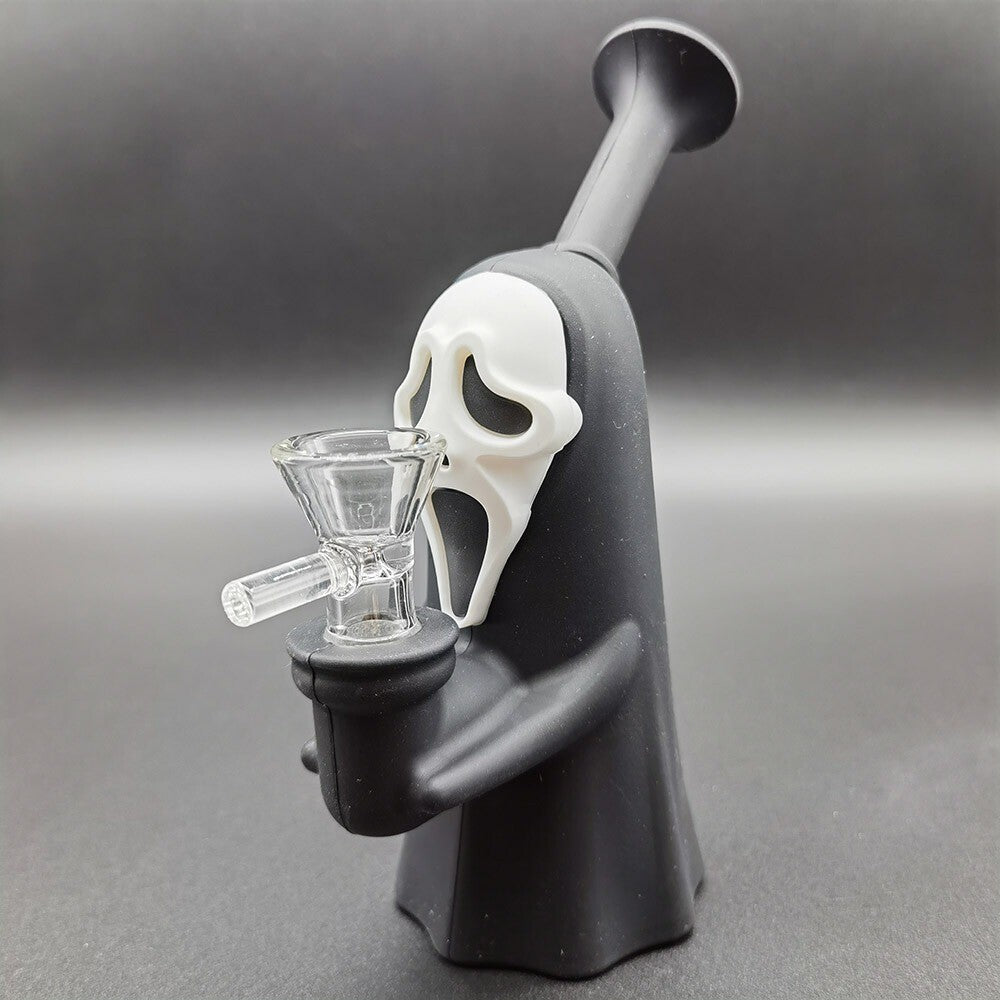 6.3" Faceless Man Hookah Smoking Bubbler Silicone Bong Water Pipe W/ Glass Bowl