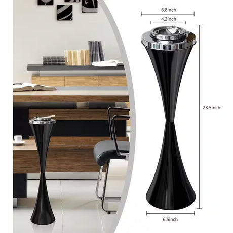 24 In. H Standing Outdoor Ashtray with Lid, Detachable Ashtray Stand