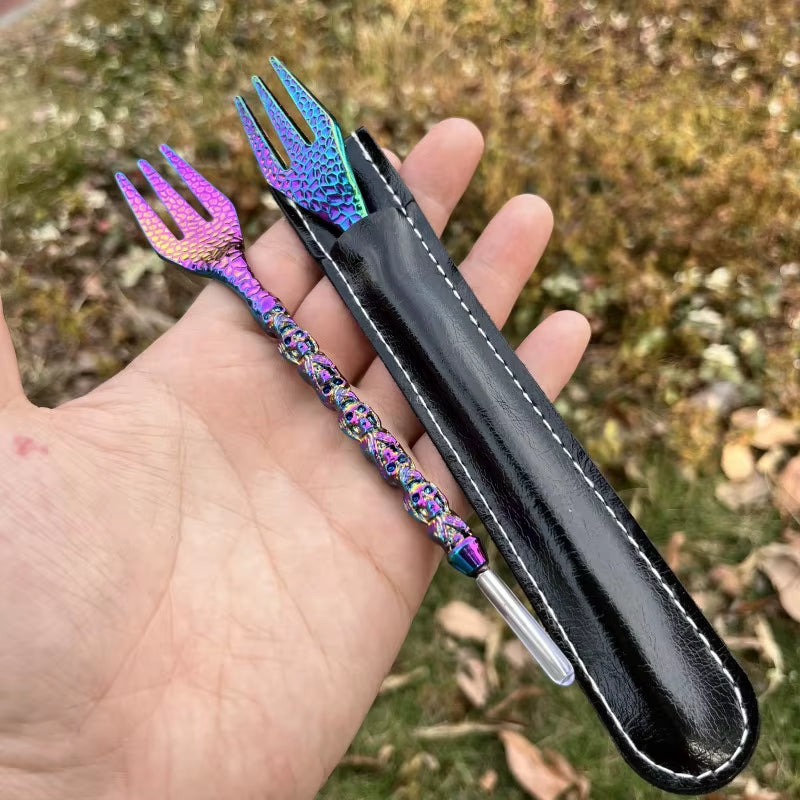 ALUMINUM HOOKAH FORK WITH FOIL PUNCHER AND PU BAG SHISHA ACCESSORY