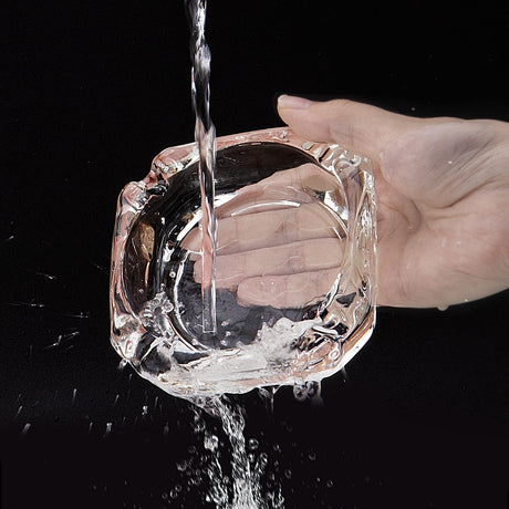 Glass Ashtray for Cigarettes Sturdy Transparent Outdoor Cigar Ashtray
