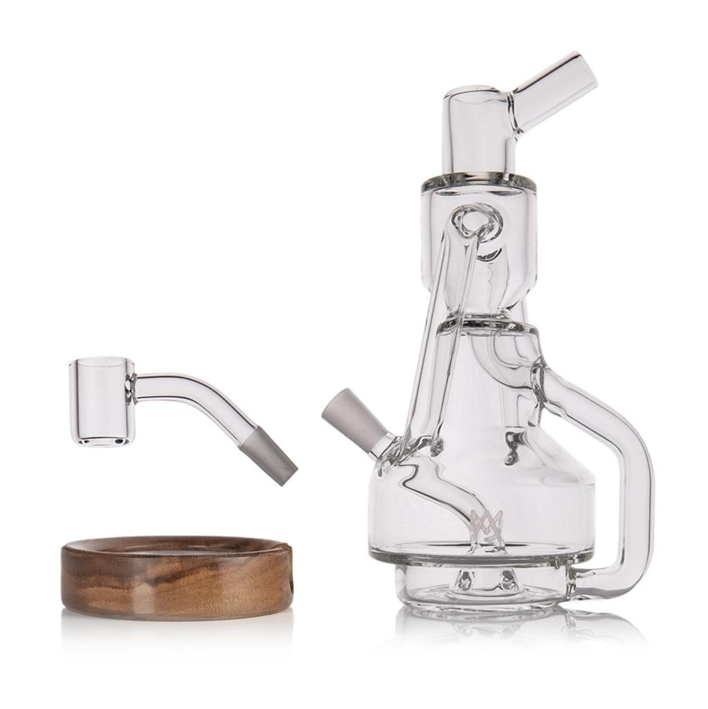 MJ Arsenal Alpine Series APEX MINI RIG Water Pipe 7.4" Boro Glass W Walnut Wood