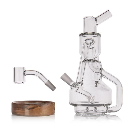 MJ Arsenal Alpine Series APEX MINI RIG Water Pipe 7.4" Boro Glass W Walnut Wood