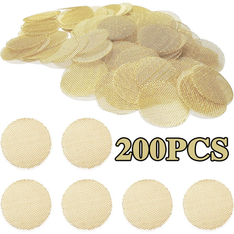 200Pcs Brass Pipe Screens 3/4" Heavy Duty High-Quality round Filter Mesh Gold US