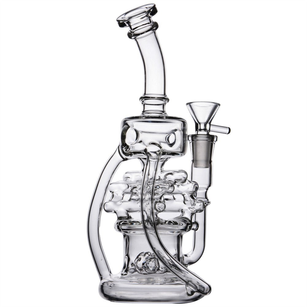 Recycler Glass Water Pipe Hookah Bong Bubbler Smoking Rig with 14Mm Bowl