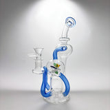 9Inch Glass Recycler Bong Windmill Spin Water Pipe Tornado Percolator Bubbler