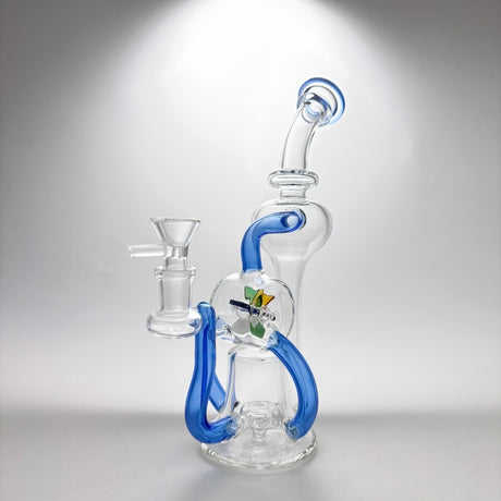 9Inch Glass Recycler Bong Windmill Spin Water Pipe Tornado Percolator Bubbler