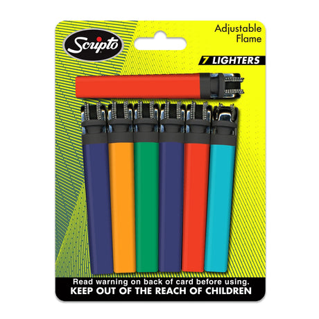 Views, Adjustable Flame, Pocket Lighter, Multi-Color (7 Count)