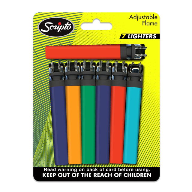 Views, Adjustable Flame, Pocket Lighter, Multi-Color (7 Count)