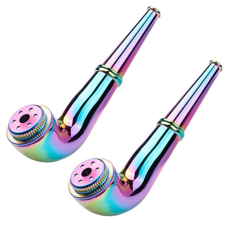 (Pack of 2) 3.5" Metal Detachment Tobacco Smoking Pipe with Cap & Box Hand Pipes