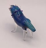 Blue Dog Animal Tobacco Smoking Pipe Handmade Hand Blown Glass W/Carb Hole