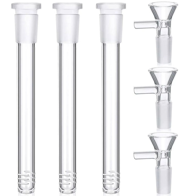 BONG DOWNSTEM (3.8 IN INSERT) WITH 14MM MALE ROUND BOWL 5 IN – 3 PACK