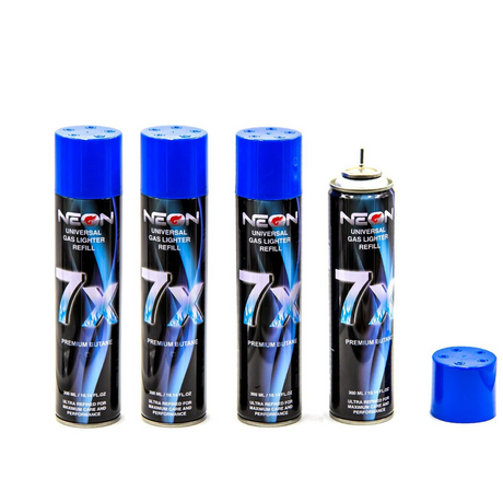 Neon 7x refined butane lighter gas refill 300 ml 4 pack butane