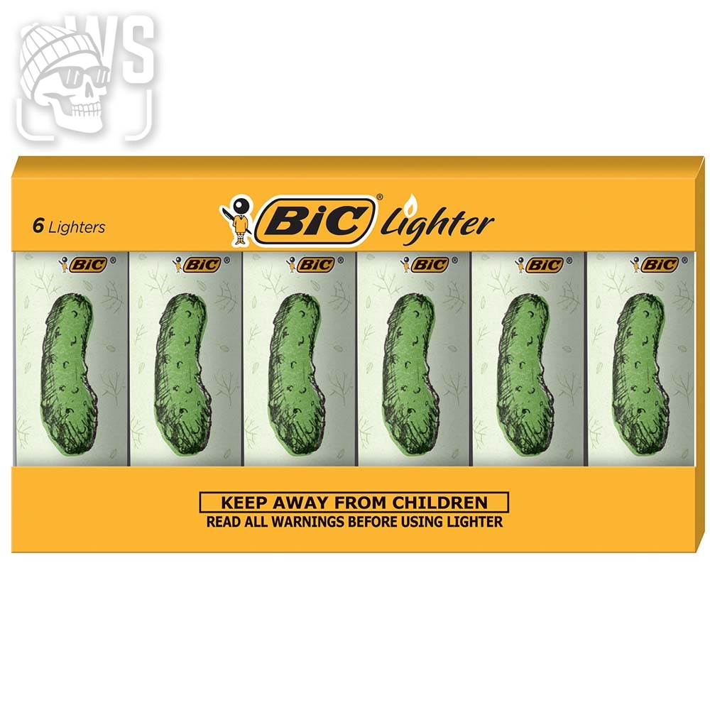 BIC SPECIAL EDITION PICKLE SERIES POCKET LIGHTERS, SET OF 6 LIGHTERS